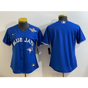MLB Blue Jays Blank Blue 2025 World Series Nike Cool Base Women Jersey