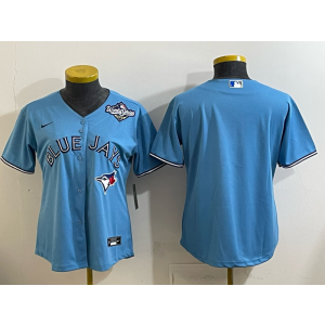 MLB Blue Jays Blank Blue 2025 World Series Nike Cool Base Women Jersey