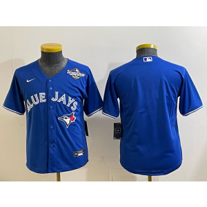 MLB Blue Jays Blank Blue 2025 World Series Nike Cool Base Youth Jersey