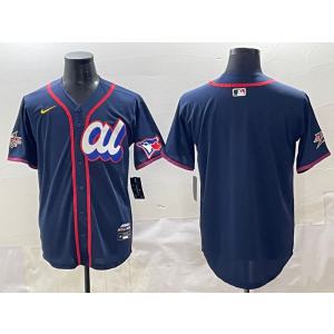 MLB Blue Jays Blank Navy American League 2025 All Star Nike Cool Base Men Jersey