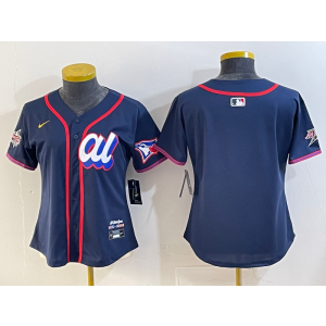 MLB Blue Jays Blank Navy American League 2025 All Star Nike Cool Base Women Jersey