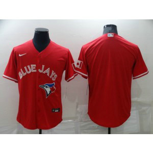 MLB Blue Jays Blank Red Nike Cool Base Men Jersey