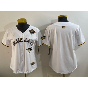 MLB Blue Jays Blank White 2025 World Series Champion Nike Cool Base Women Jersey