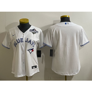 MLB Blue Jays Blank White 2025 World Series Nike Cool Base Women Jersey
