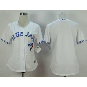 MLB Blue Jays Blank White Fashion Women Jersey