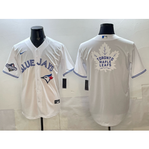 MLB Blue Jays Blank White White 2025 World Series Nike Cool Base Men Jersey