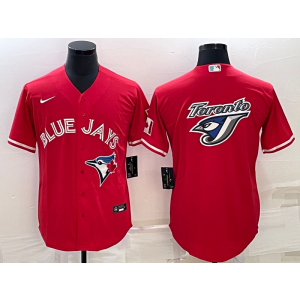 MLB Blue Jays Red Blank Baseball Logo Nike Men Jersey