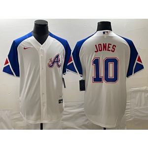 MLB Braves 10 Chipper Jones White 2023 City Connect Cool Base Men Jersey
