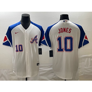 MLB Braves 10 Chipper Jones White 2023 City Connect Nike Cool Base Men Jersey