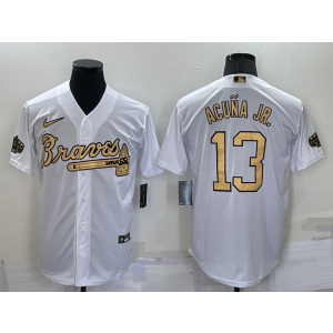 MLB Braves 13 Ronald Acuna jr. White 2022 All-Star Cool Base Men Jersey