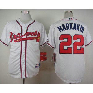 MLB Braves 22 Nick Markakis White Cool Base Men Jersey