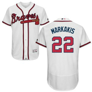 MLB Braves 22 Nick Markakis White Flexbase Men Jersey