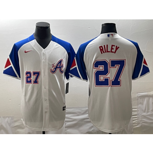 MLB Braves 27 Austin Riley White 2023 City Connect Nike Cool Base Men Jersey