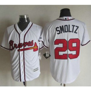 MLB Braves 29 John Smoltz White New Cool Base Men Jersey