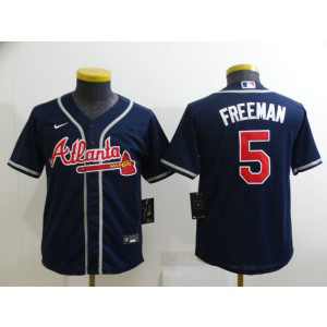 MLB Braves 5 Freddie Freeman Blue Nike Cool Base Youth Jersey