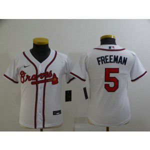 MLB Braves 5 Freddie Freeman White Nike Cool Base Youth Jersey