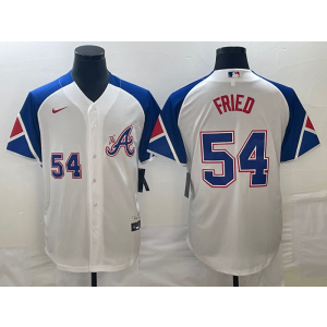 MLB Braves 54 Max Fried White 2023 City Connect Nike Cool Base Men Jersey