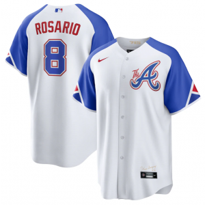 MLB Braves 8 Eddie Rosario White 2023 City Connect Nike Cool Base Men Jersey