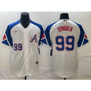 MLB Braves 99 Spencer Strider White 2023 City Connect Cool Base Men Jersey