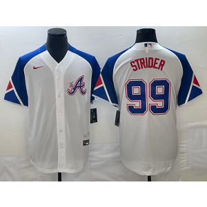 MLB Braves 99 Spencer Strider White 2023 City Connect Nike Cool Base Men Jersey