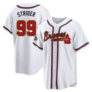 MLB Braves 99 Spencer Strider White Nike Cool Base Men Jersey