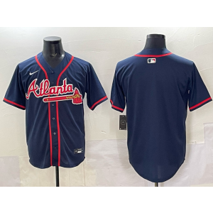 MLB Braves Blank Blue Nike Cool Base Men Jersey