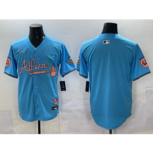 MLB Braves Blank Blue Nike Cool Base Men Jersey
