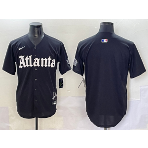 MLB Braves Blank New Black Nike Cool Base Men Jersey