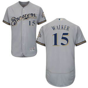 MLB Brewers 15 Neil Walker Gray Flexbase Men Jersey