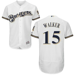 MLB Brewers 15 Neil Walker White Flexbase Men Jersey