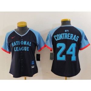 MLB Brewers 24 William Contreras Black 2024 All-Star Nike Cool Base Women Jersey