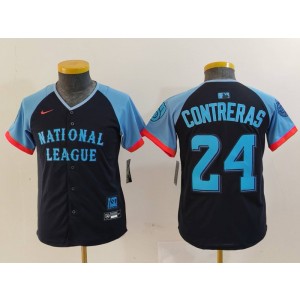 MLB Brewers 24 William Contreras Black 2024 All-Star Nike Cool Base Youth Jersey