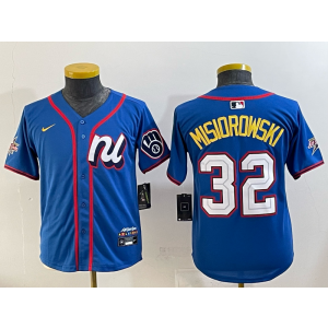MLB Brewers 32 MISIOROWSKI Blue 2025 All Star Nike Cool Base Youth Jersey