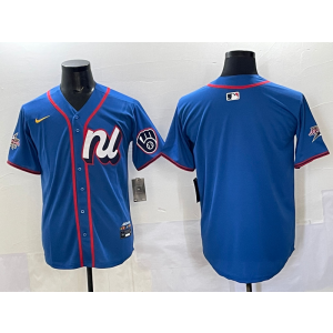 MLB Brewers Blank Blue National League 2025 All Star Nike Cool Base Men Jersey