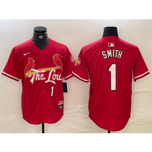 MLB Cardinals 1 O.Smith Red 2024 City Connect Nike Cool Base Men Jersey
