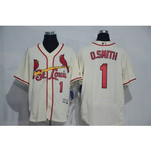 MLB Cardinals 1 Ozzie Smith Cream Flexbase Men Jersey