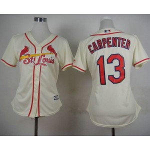 MLB Cardinals 13 Matt Carpenter Cream Alternate Women Jersey