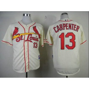 MLB Cardinals 13 Matt Carpenter Cream Cool Base Men Jersey