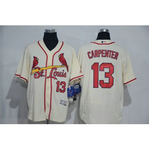 MLB Cardinals 13 Matt Carpenter Cream Flexbase Men Jersey