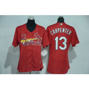 MLB Cardinals 13 Matt Carpenter Red Home Women Jersey