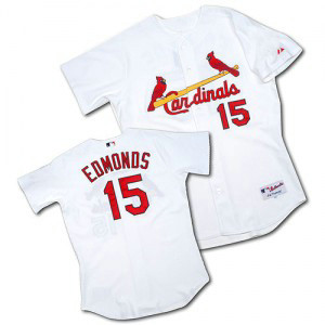 MLB Cardinals 15 Jim Edmonds White Men Jersey