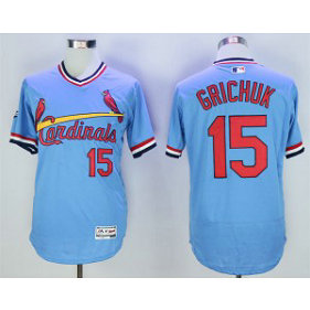MLB Cardinals 15 Randal Grichuk Blue Throwback Flexbase Men Jersey