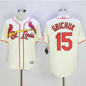 MLB Cardinals 15 Randal Grichuk Cream New Cool Base Men Jersey