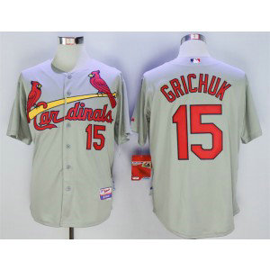 MLB Cardinals 15 Randal Grichuk Grey Cool Base Men Jersey