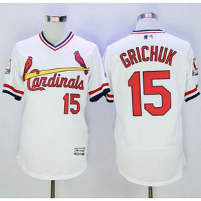 MLB Cardinals 15 Randal Grichuk White Flexbase Cooperstown Men Jersey