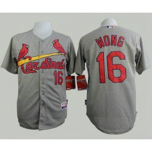 MLB Cardinals 16 Kolten Wong Grey Cool Base Men Jersey