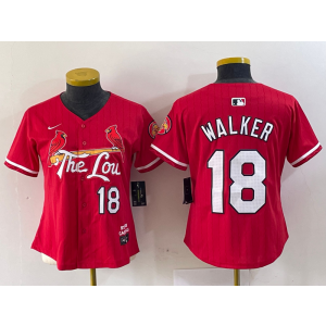 MLB Cardinals 18 Walker Red 2024 City Connect Nike Cool Base Women Jersey