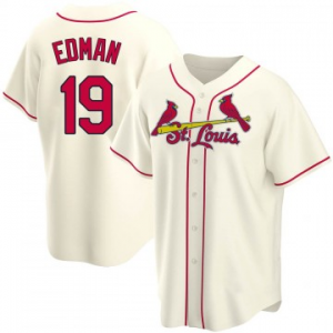 MLB Cardinals 19 Tommy Edman Cream Nike Cool Base Men Jersey