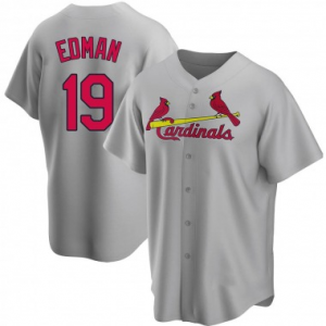 MLB Cardinals 19 Tommy Edman Grey Nike Cool Base Men Jersey