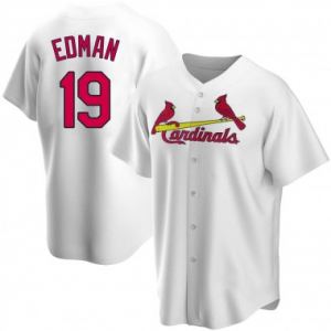 MLB Cardinals 19 Tommy Edman White Nike Cool Base Men Jersey